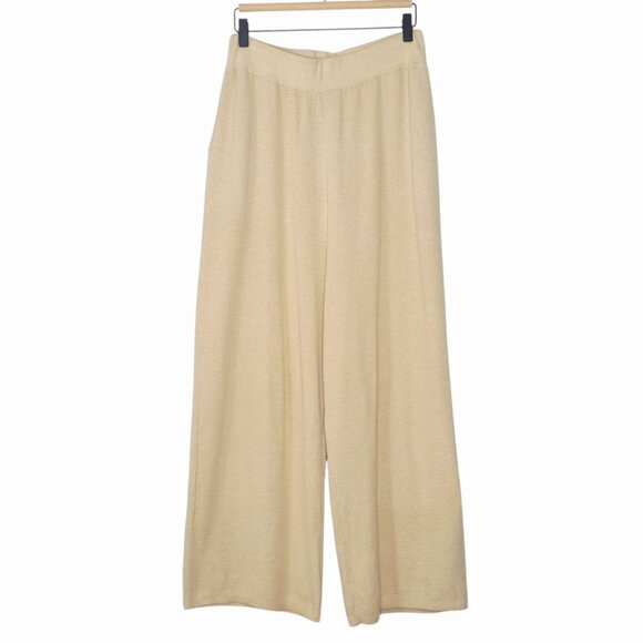 James Street Co Waffle Knit Shirt Cropped Pant Set Size M Tan Beige - Picture 8 of 10